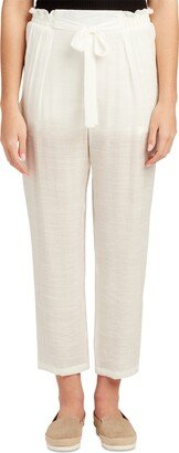 Juniors' Paperbag-Waist Cropped Pull-On Pants