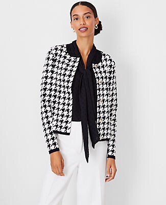 Houndstooth Sweater Jacket