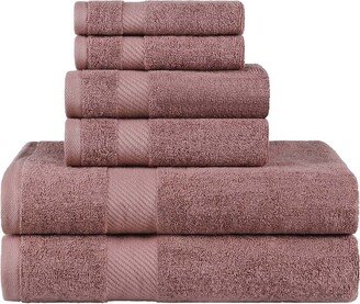 Solid Egyptian Cotton 6Pc Fast-Drying Absorbent Towel Set-AE