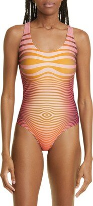 Morphing Stripe One-Piece Swimsuit