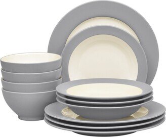 Colorwave Rim 12-Piece Dinnerware Set, Service for 4, Created for Macy's