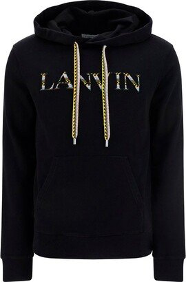 Logo Embroidered Drawstring Hoodie-AO