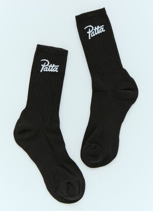 Patta Logo Jacquard Socks - Man Socks Black Eu 38 - 42