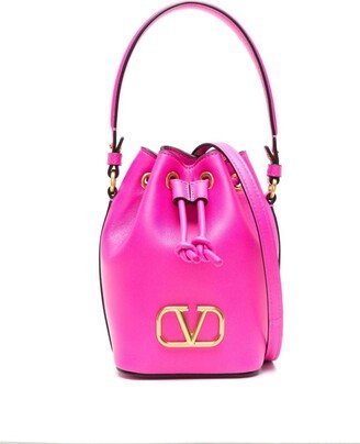 mini VLogo Signature leather bucket bag