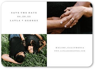 Save The Date Cards: Clean Framework Save The Date, White, 5X7, Standard Smooth Cardstock, Rounded