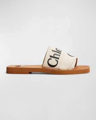 Woody Flat Logo Ribbon Slide Sandals