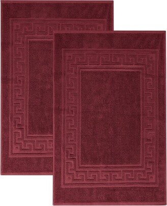 Modern Absorbent Bath Mat (Set of 2), 22 x 35, Burgundy - Blue Nile Mills