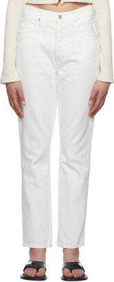 White High-Rise Straight Jeans