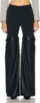 Hybrid Flare Faux Leather Trouser in Black