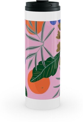 Travel Mugs: Tropic Of Clementine - Multi Stainless Mug, White, 16Oz, Multicolor