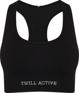 Twill Active Linea Recycled Rib Racer Sports Bra – Black