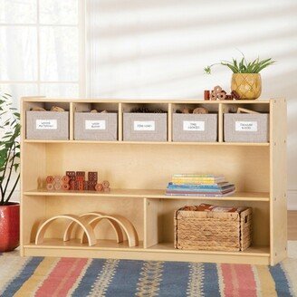 EdQ Shelves and 5 Bin Storage Unit 30 - Natural