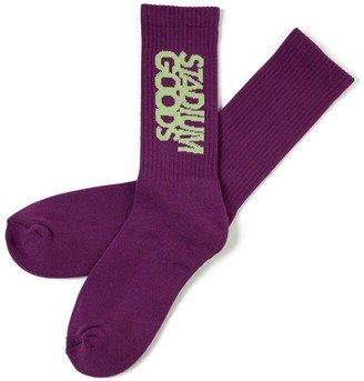 STADIUM GOODS® logo Plum crew socks