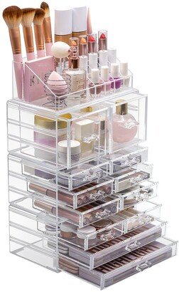 Clear Cosmetic Makeup & Jewelry Storage Case 4-Piece Set