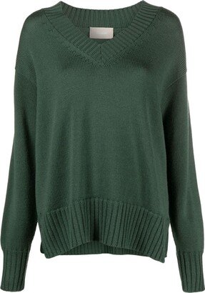 V-neck merino wool jumper-AE