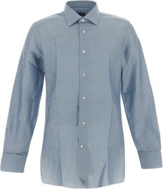 Collared Button-Up Shirt-AE