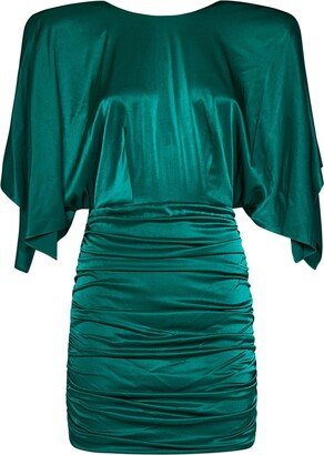 Satin Ruched Mini Dress