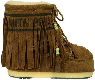 X Moonboot Fringed Round-Toe Snow Boots-AA