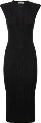 Superfine ribbed viscose midi dress