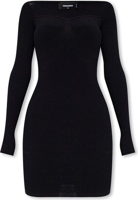 Sweetheart Neck Knitted Mini Dress