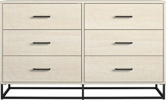 Kelly 6 Drawers Dresser Ivory Oak