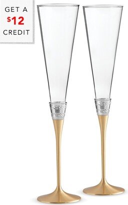 Vera Wang For With Love Gold Toasting Flute Pair With $12 Credit