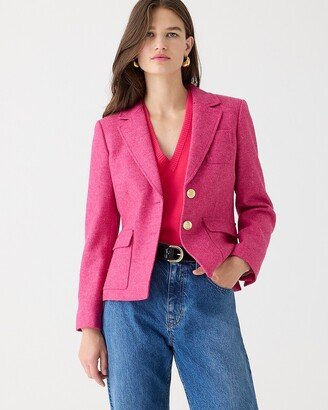 Petite shrunken-fit blazer in pink English wool