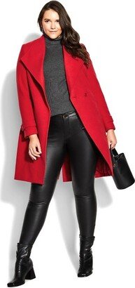 Women's Plus Size So Chic Coat - lust - 12 Plus