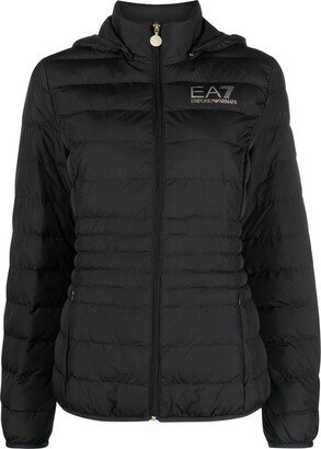 Logo-Print Puffer Jacket-AB