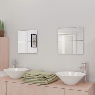 Global Pronex 8 pcs Wall Mirrors Frameless Mirror Tiles Glass