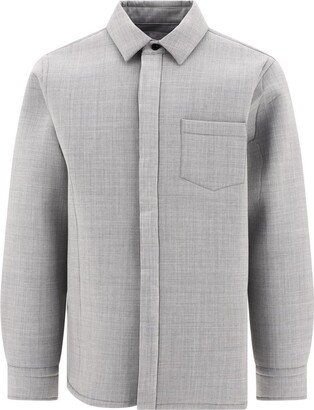 Suiting Bonding Long-Sleeved Concealed Fasten Shirt