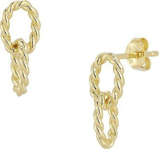 14K Goldplated Sterling Silver Twist Drop Earrings