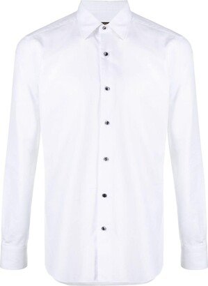 Pointed-Collar Cotton Shirt-AA