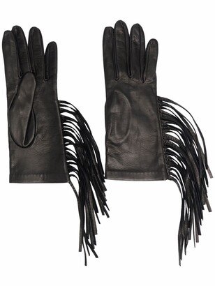 Fringe Leather Gloves