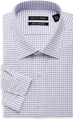 Saks Fifth Avenue Made in Italy Saks Fifth Avenue Men's Trim Fit Graph Check Dress Shirt