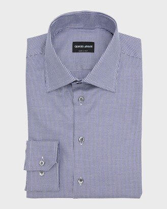 Men's Houndstooth-Print Cotton Dress Shirt