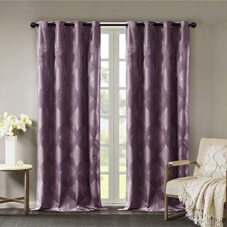 Gracie Mills Bentley Ogee Knitted Jacquard Total Blackout Curtain Panel - 50x108-AA