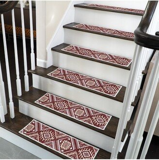 Monument Design 70 % Cotton Anti-Slip Stair Treads, 9 X 28 , Pack of 10, Maroon