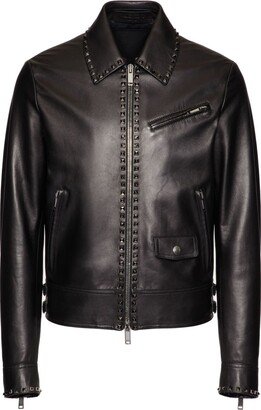 Untitled studs leather jacket