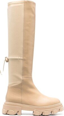 Drawstring Knee Boots