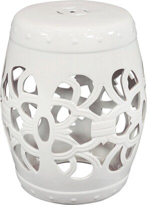 Sunnydaze Knotted Quatrefoil Ceramic Garden Stool-AA