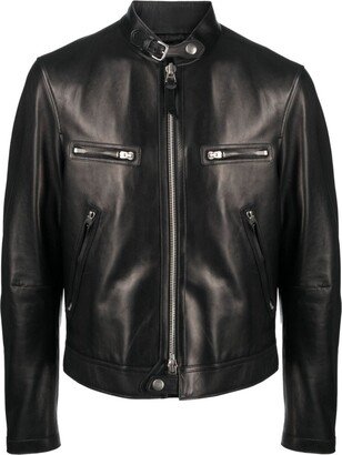 Leather Biker Jacket-AU