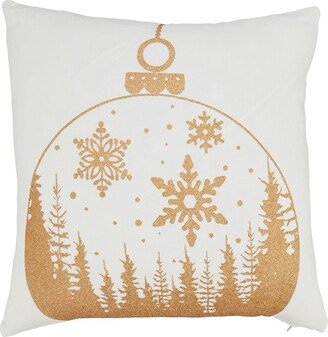 Saro Lifestyle Cheerful Holiday Ornament Throw Pillow