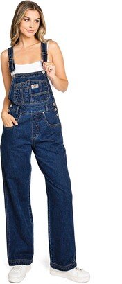 Lana Roux 90s Retro Revolt Dungaree Utility Denim Twill Jumpsuit Overalls (Dark Denim