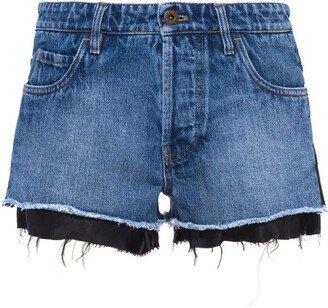 Layered Denim Shorts