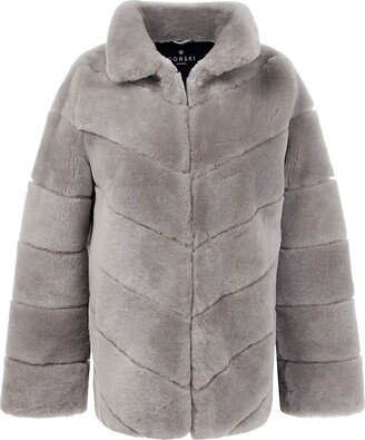 Shearling Lamb Chevron Jacket