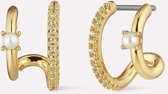 Double Hoop Earrings - Percy Pearl