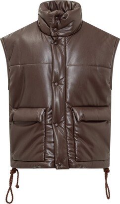 High-Neck Padded Cropped Gilet