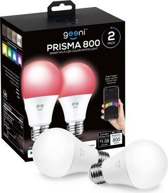Geeni Prisma 800 2700K Dimmable A19, 60W Equivalent Color Changing Rgbw Led Smart WiFi Light Bulb, Works with Alexa and Google Home, No Hub Required,-AA