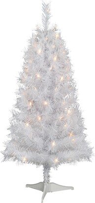 Puleo 3' Pre-Lit Snow Ridge Artificial Fir Tree